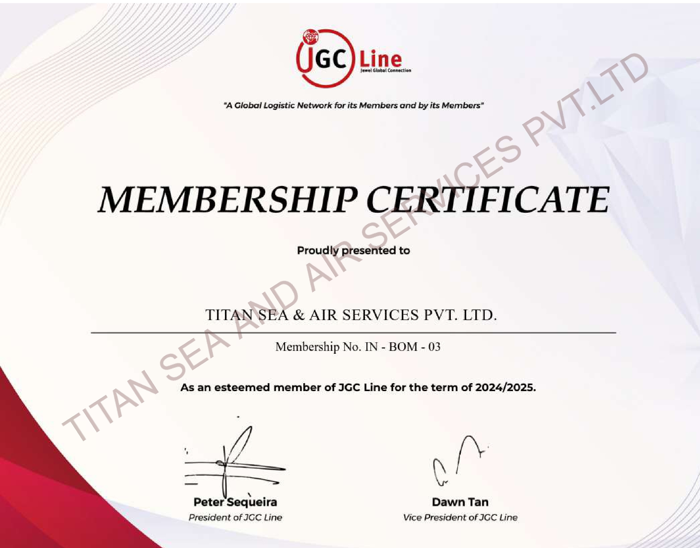 JGC Certificate